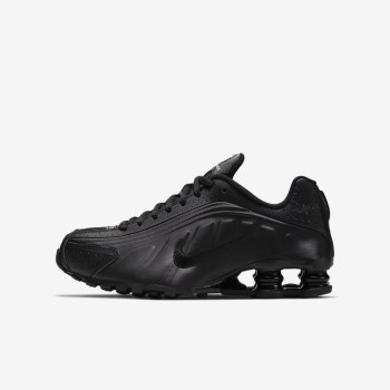 Nike Shox R4 - Nagyobb Gyerek Utcai Cipő - Fekete/Fekete/Fehér/Fekete